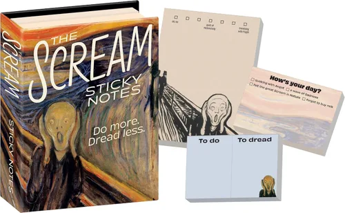 Vista 2 de The Unemployed Philosophers Guild Edvard Munch's The Scream Sticky Notes - Cuaderno con temática artística de 3.25 x 4.25 pulgadas con notas