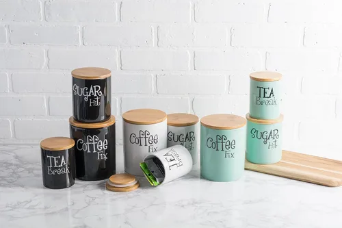 Vista 7 de DII Accesorios de cocina Colección retro, cerámica, juego de recipientes, aguamarina, 3 piezas