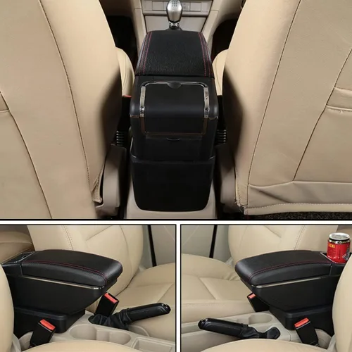 Vista 4 de Caja de reposabrazos de coche para golf Hatchback 2010-2012/para Jetta 2007-2012, organizador de consola central, reposabrazos de almacenamiento