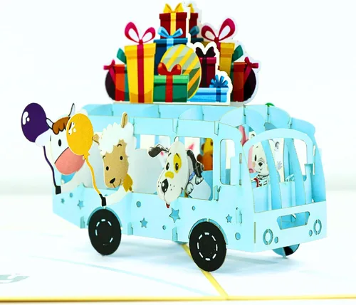 Vista 10 de Tarjeta de cumpleaños desplegable con globos, tarjeta de cumpleaños 3D, tarjeta de cumpleaños emergente, tarjetas emergentes de cumpleaños, tarjetas