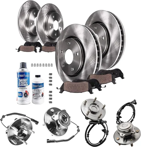 Vista 65 de Detroit Axle - Rotores de freno para Jeep Compass 2015-2022 Renegade 2016-2022 Fiat 500X 2016-2022, 2018, 2019, 2020, 2021. Reemplazo de rotores