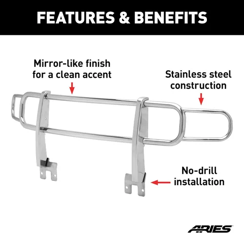 Vista 4 de ARIES 4077-2 - Rejilla de acero inoxidable pulido para parrilla para Hummer (3.81 cm)