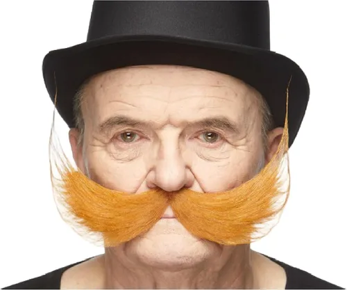 Vista 19 de Mustaches Self-Adhesive Fake Mustache, Synthetic Fur Costume Accessory Set Arqueólogo gris con blanco
