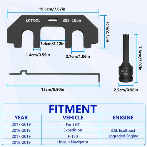 Vista 7 de ZKTOOL 303-1655 3.5L árbol de levas con herramienta de sincronización de alineación, compatible con Ford 3.5L EcoBoost actualizado GT F-150