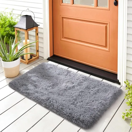 Vista 105 de Noahas Alfombras de Área Grandes y Esponjosas de 5x8 pies para Sala de Estar y Dormitorio, Alfombra Gruesa de Pelo Largo Beige y Blanca, Alfombra