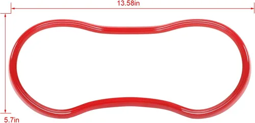 Vista 2 de CheroCar Cubierta del Tablero Panel de Instrumentos Moldura Decorativa Interior para Jeep Grand Cherokee 2014-2021, Accesorios Interiores de ABS Rojo