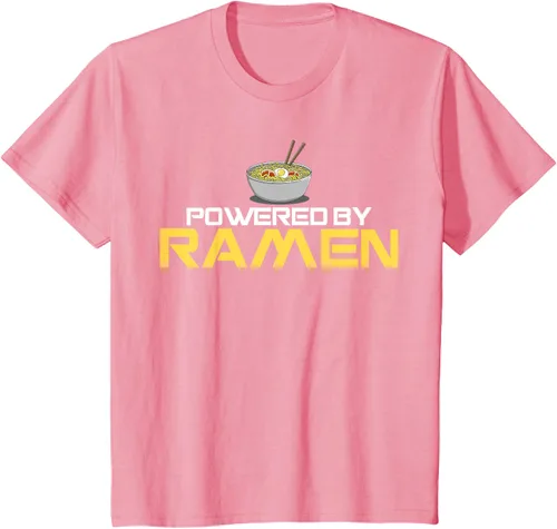 Vista 84 de Camiseta de fideos de anime japoneses Powered By Ramen, Negro, S