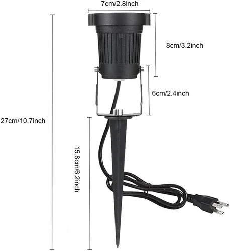 Vista 2 de Youngine - Juego de 2 luces LED COB de 5 W para exteriores IP65, impermeables, con soporte de púas y enchufe de EE. UU. para bandera al aire libre