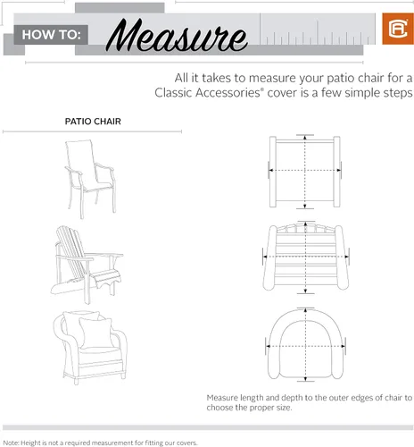 Vista 3 de Classic Accessories Terrazo - Funda para silla de patio de 26.5 pulgadas, resistente al agua, fundas para sillas de exterior