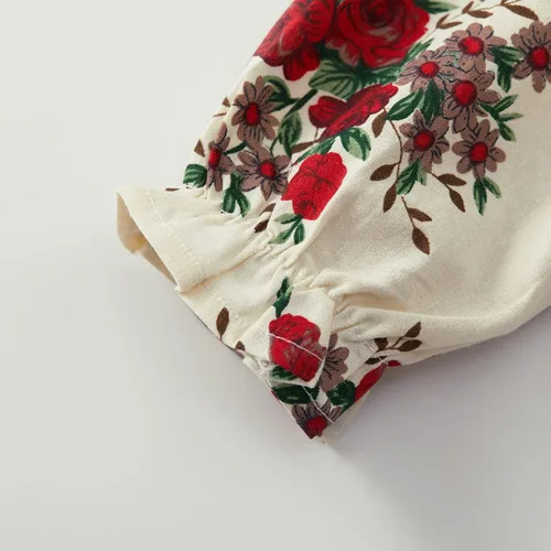 Vista 3 de pureborn Vestido para niña pequeña y de manga corta y larga de algodón para jugar, 0-5T