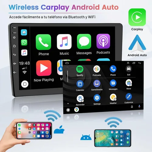 Vista 4 de [2+64 GB] Hikity para Honda Civic 2013-2017 Android estéreo de coche con Apple Carplay Android Auto, pantalla táctil de 9 pulgadas, radio de coche