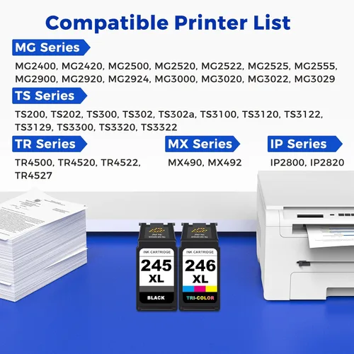 Vista 2 de Cartucho de tinta de repuesto 245XL 246XL para Canon 245 246 XL PG245 CL246 para Canon PIXMA MG2525 MG3022 MX490 TS202 TS3322 TR4520 TS302 TR4527