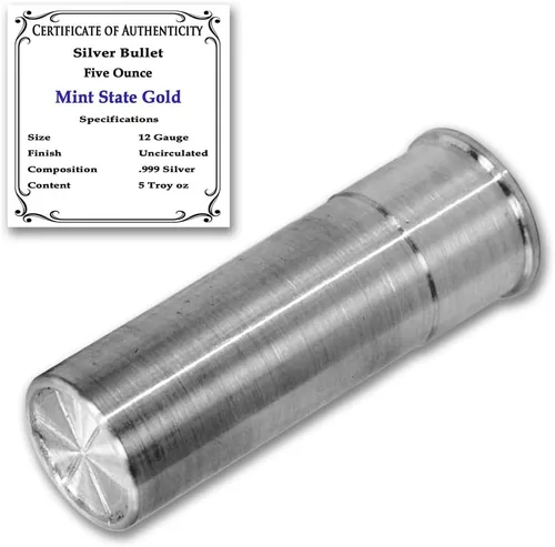 Vista 2 de Silver Bullet - Calibre 12 (5 onzas) - Plata pura .999 por Mint State Gold