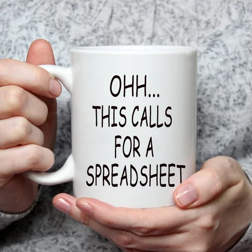 Vista 2 de WENSSY Accountant Gifts - Taza de hoja de cálculo, Oh This Calls For a Spreadsheet taza, regalo divertido para jefe de contabilidad CPA hombres