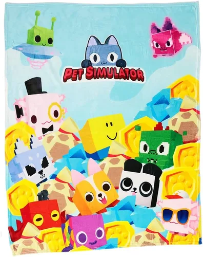 Vista 3 de Pet Simulator - Juego completo de mantas de forro polar (tres mantas de 50 x 60 pulgadas, serie 1)
