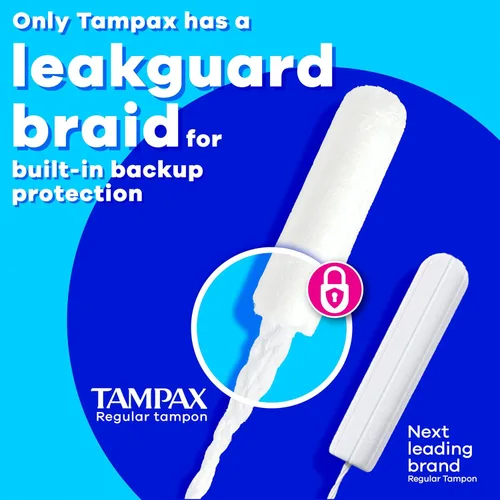 Vista 3 de Tampax Tampones de perlas para mujer, con trenza LeakGuard, absorción regular, sin perfume, 36