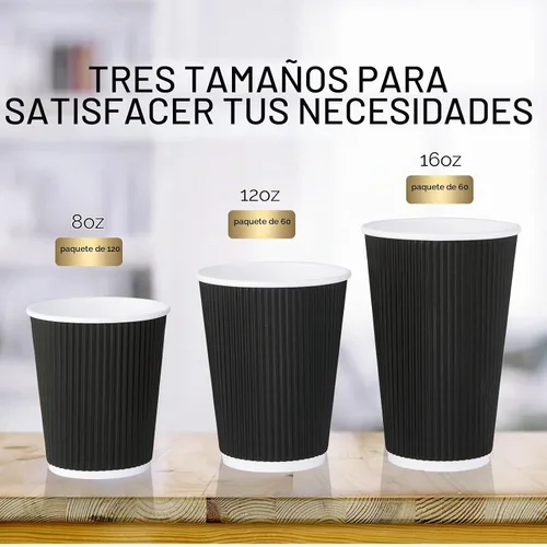 Vista 4 de JollyPack Tazas de café de papel desechables, 12 onzas, paquete de 60
