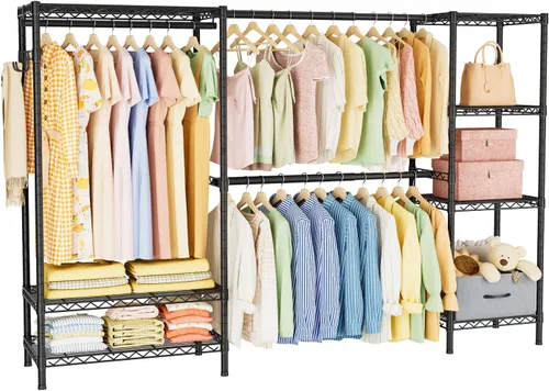 Vista 10 de Golpart Perchero resistente con estantes ajustables para ropa Negro