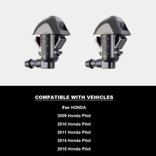 Vista 6 de Kit de boquillas para limpiaparabrisas compatible con Honda Pilot 2009 2010 2011 2014 2015, con conector de chorro de lavado y manguera de líquido