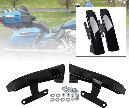 Vista 4 de Paneles de relleno para guardabarros de motocicleta, color negro brillante, para Harley Touring Road King Electra Glide FLHT FLHR 2009-2013