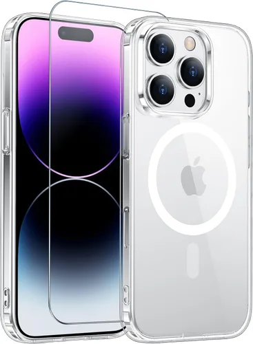 Vista 120 de Funda transparente para iPhone 11 con protector de pantalla, compatible con Magsafe, antiamarilleo, protección de grado militar, a prueba de golpes