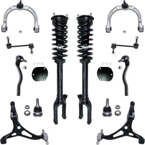 Vista 10 de Detroit Axle – 12 brazos de control superiores e inferiores delanteros con rótulas, barras de unión exteriores e interiores con topes, barras
