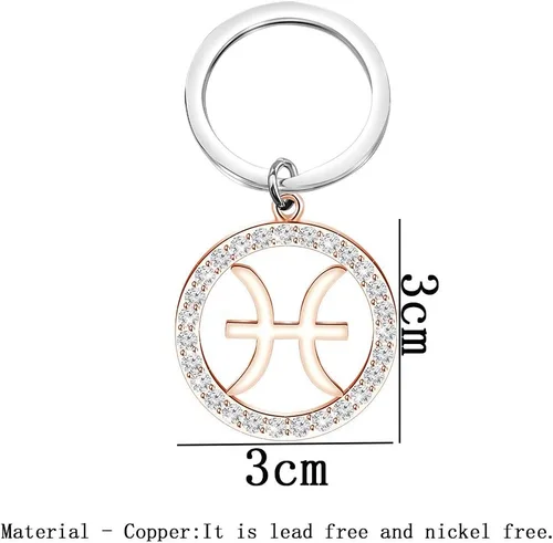 Vista 2 de TGBJE Llavero de constelación del zodiaco, regalo del signo del zodiaco, regalo de contorno del zodiaco, horóscopo, constelación, celestial, llavero