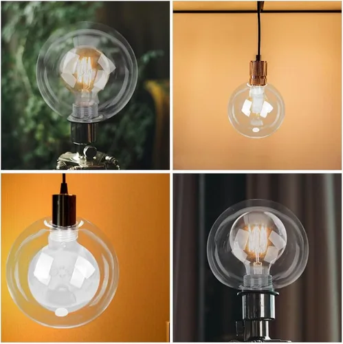 Vista 8 de Pantalla de lámpara de globo, pantalla de cristal, cubierta de lámpara de globo G9, protector de jaula de bombilla de 5.906 in, cubierta de pantalla