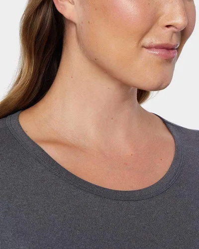 Vista 3 de 32 Degrees Heat - Camiseta de manga larga con cuello redondo y cuello redondo para mujer