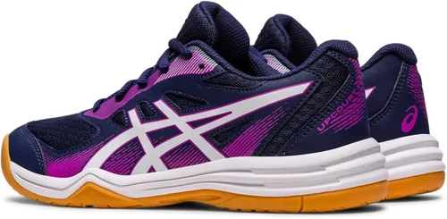 Vista 3 de ASICS Upcourt - Zapatos de voleibol escolares de 5 grados para niños, Azul FrancésBlanco