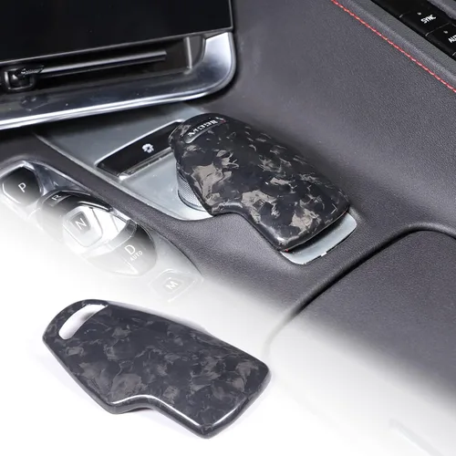 Vista 10 de Daeiclru Cubierta de la perilla de la palanca de cambios de fibra de carbono real compatible con Corvette C8 Z06 Z51 2020-2023, cubierta de perilla