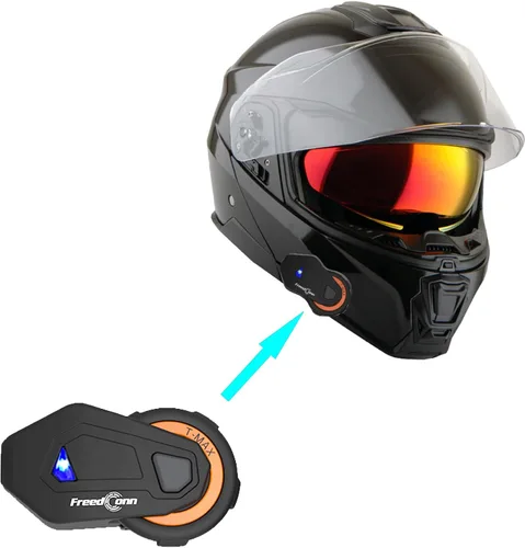 Vista 11 de Martian Casco modular de cara completa para motocicleta, protector solar con doble visera: HG362 azul amarillo