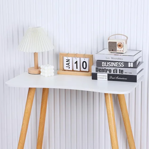 Vista 5 de Escritorio para computadora, moderno y ergonómico diseño de arco, escritorio de computadora espacioso para computadora de escritorio de estudio