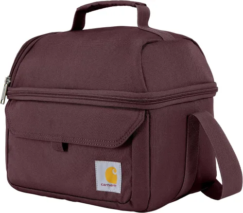 Vista 10 de Carhartt Lonchera con dos compartimentos para 12 latas, duradera, totalmente aislada, para mujeres y hombres, lonchera grande (negro)