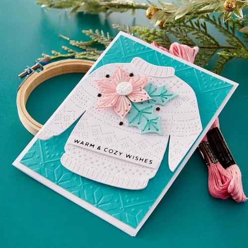 Vista 6 de Spellbinders S4-1299 - Troqueles de Pascua cosidos y acebo grabados de la colección cosida para Navidad