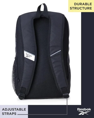 Vista 5 de Reebok Mochila Mochilas ligeras de mano Bolsas resistentes al agua y mochilas para laptop para aventuras diarias, Negro con rojo