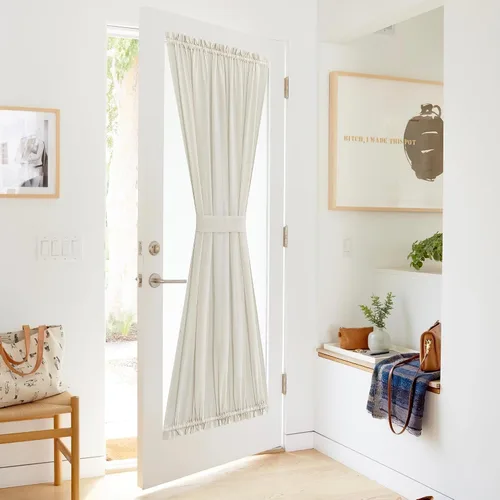 Vista 16 de NICETOWN - Cortinas de luz lateral para puerta de 72 pulgadas de largo para ventanas de lino, cortinas opacas para privacidad con protección contra