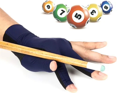 Vista 6 de MioCloth Guante de billar antideslizante para mano izquierda, carom, billar, taco, deporte, profesional, 3 dedos, regalo para hombres y mujeres