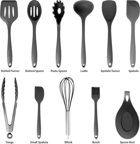 Vista 6 de Megachef Tool - Juego de utensilios de cocina, 12 piezas, color negro