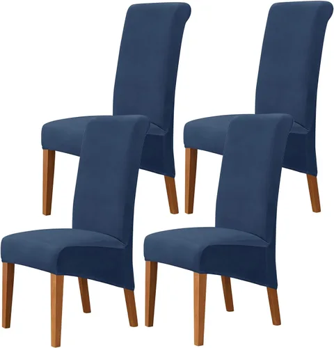 Vista 69 de Juego de 2 fundas de terciopelo para sillas de comedor, color beige, fundas elásticas para sillas de comedor y cocina, reutilizables, protector