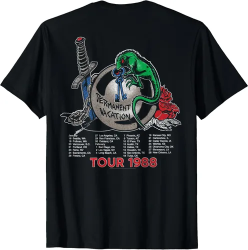 Vista 3 de Aerosmith Tienda Exclusive - Camiseta de vacaciones permanentes 1988 Tour, Negro