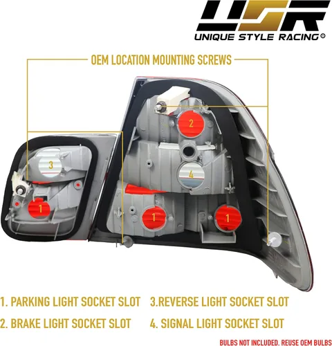 Vista 13 de Juego de luces traseras DEPO 02-05 E46 4D - Juego de lámparas traseras estilo OE Euro en humo (izquierda + derecha, interior + exterior) Compatible
