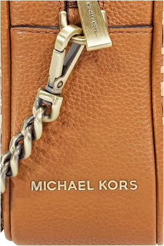 Vista 4 de Michael Kors Ginny - Crossbody de cuero tejido mediano - BellotaButternut, Marrón