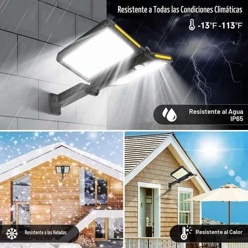 Vista 5 de ropelux Luces solares de inundación al aire libre, luces de sensor de movimiento al aire libre de 6000LM de alta luminosidad, IP65 impermeables y 5