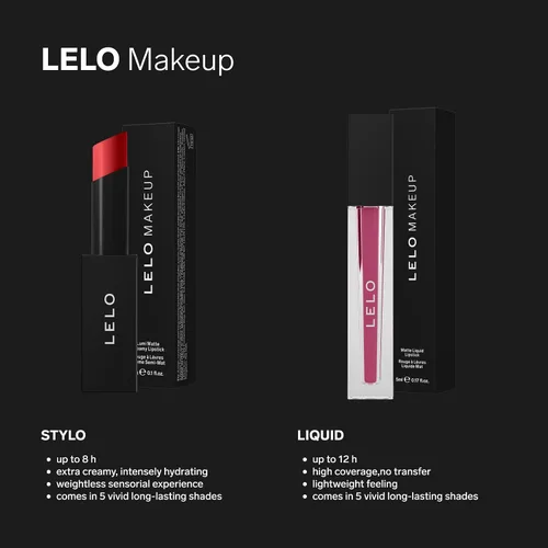 Vista 6 de LELO MAKEUP - Lápiz labial mate cremoso STYLO - Larga duración, 01 NOTORIOUS