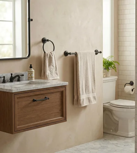 Vista 2 de Juego de accesorios de baño negros de 3 piezas Royal Series: MBA5500-3