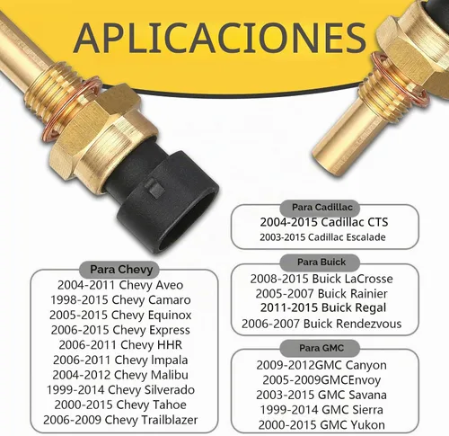 Vista 7 de Pack-1 Sensor de temperatura del agua del automóvil, piezas de repuesto 15404280 12191170 60811520 12608814, accesorios de sensor de temperatura ECT