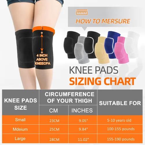 Vista 3 de HISFFOG Rodilleras de voleibol para bailarines, rodilleras suaves y transpirables para hombres, mujeres, niñas, niños, rodilleras protectoras