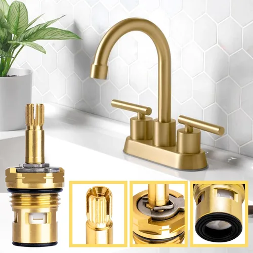 Vista 8 de Paquete de 2 cartuchos de grifo compatibles con American Standard 994053-0070A cartucho de válvula de repuesto para grifo de baño y cocina, latón