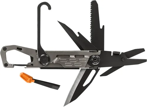 Vista 3 de Gerber Gear Stake Out Multiherramienta 11 en 1 - Hoja de borde liso de 2.2 pulgadas, extractor de estacas para tienda, transporte de mosquetón